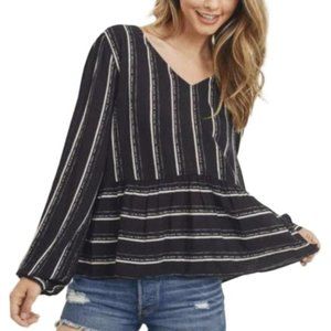 Paper Crane Peplum Shirt Women Size Small